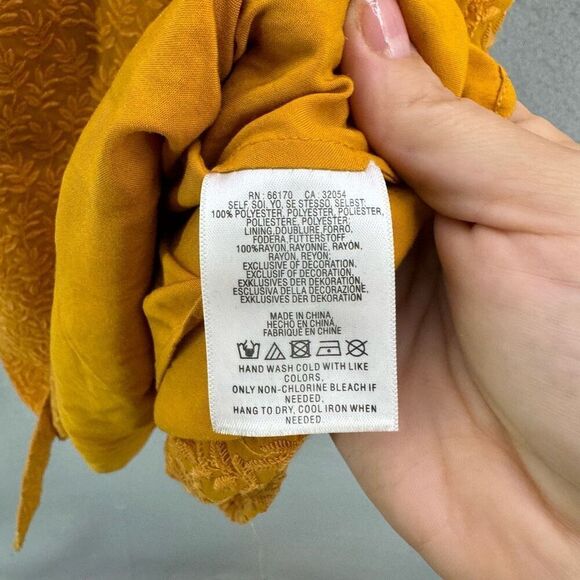 NWT Anthropologie Daniel Rainn Gold Yellow Embroidered Tunic Dress Size XL - Picture 10 of 11